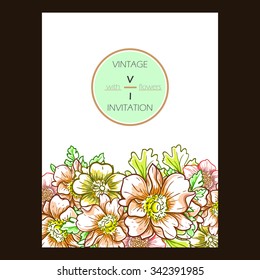Invitation with floral background