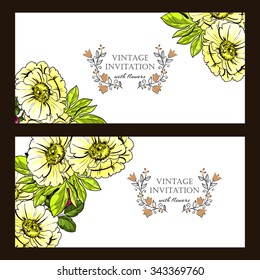 Invitation with floral background