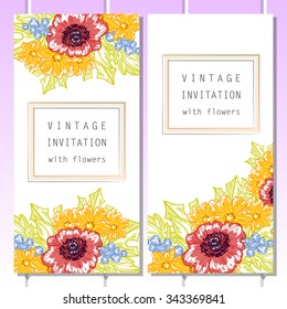 Invitation with floral background