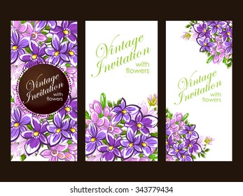 Invitation with floral background