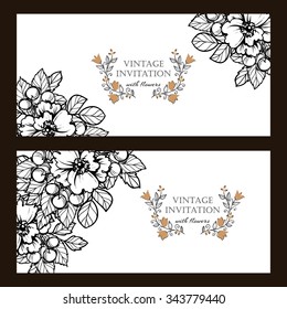 Invitation with floral background