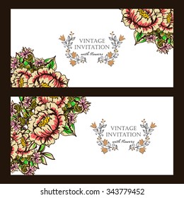 Invitation with floral background