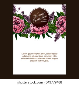 Invitation with floral background