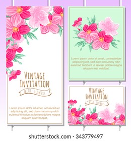 Invitation with floral background
