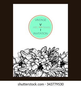 Invitation with floral background