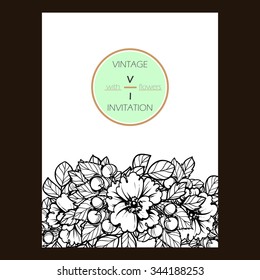Invitation with floral background