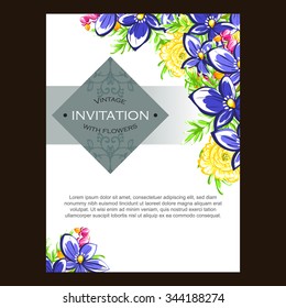 Invitation with floral background
