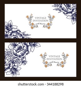 Invitation with floral background