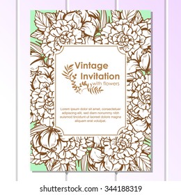 Invitation with floral background