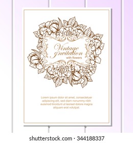 Invitation with floral background