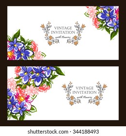 Invitation with floral background