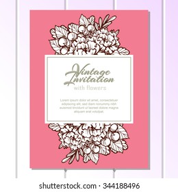 Invitation with floral background