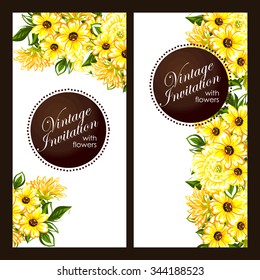 Invitation with floral background