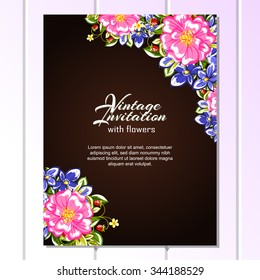 Invitation with floral background