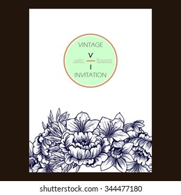 Invitation with floral background