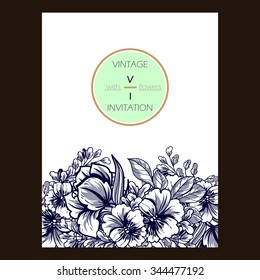 Invitation with floral background