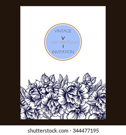 Invitation with floral background