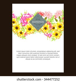 Invitation with floral background