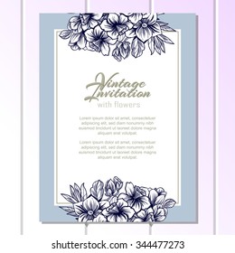 Invitation with floral background