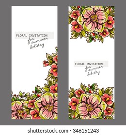 Invitation with floral background