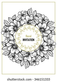 Invitation with floral background