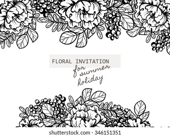 Invitation with floral background