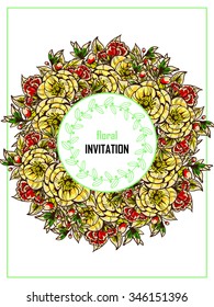 Invitation with floral background