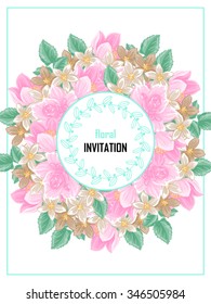Invitation with floral background