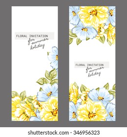 Invitation with floral background