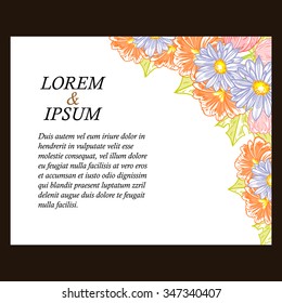 Invitation with floral background