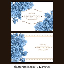 Invitation with floral background