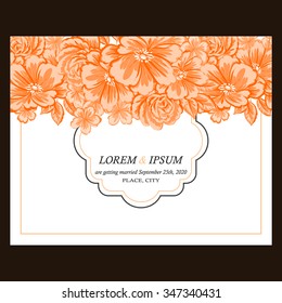 Invitation with floral background