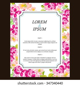 Invitation with floral background