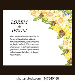 Invitation with floral background