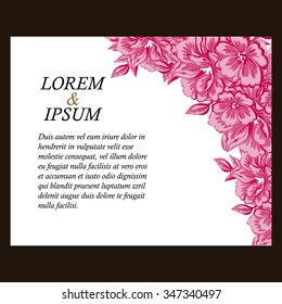 Invitation with floral background