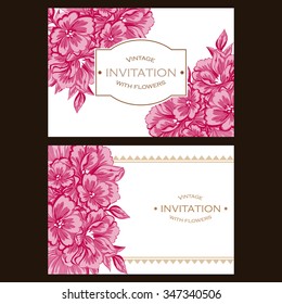Invitation with floral background