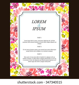 Invitation with floral background