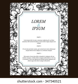 Invitation with floral background