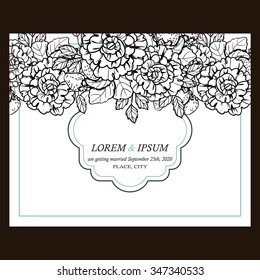 Invitation with floral background