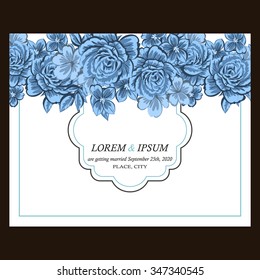 Invitation with floral background