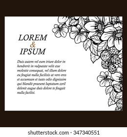 Invitation with floral background