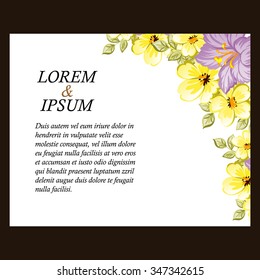 Invitation with floral background