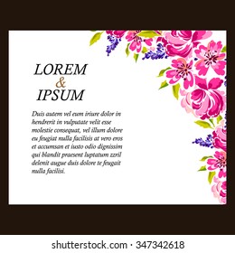 Invitation with floral background