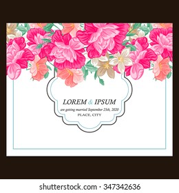 Invitation with floral background