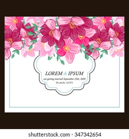 Invitation with floral background