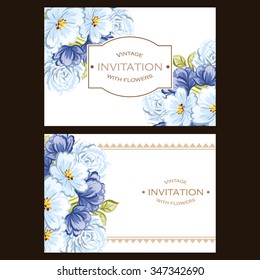 Invitation with floral background