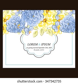 Invitation with floral background