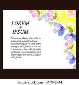 Invitation with floral background