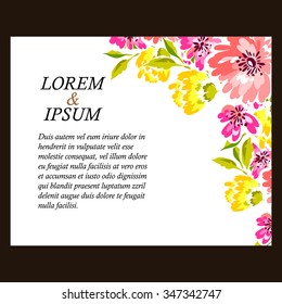 Invitation with floral background