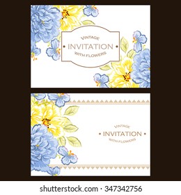 Invitation with floral background
